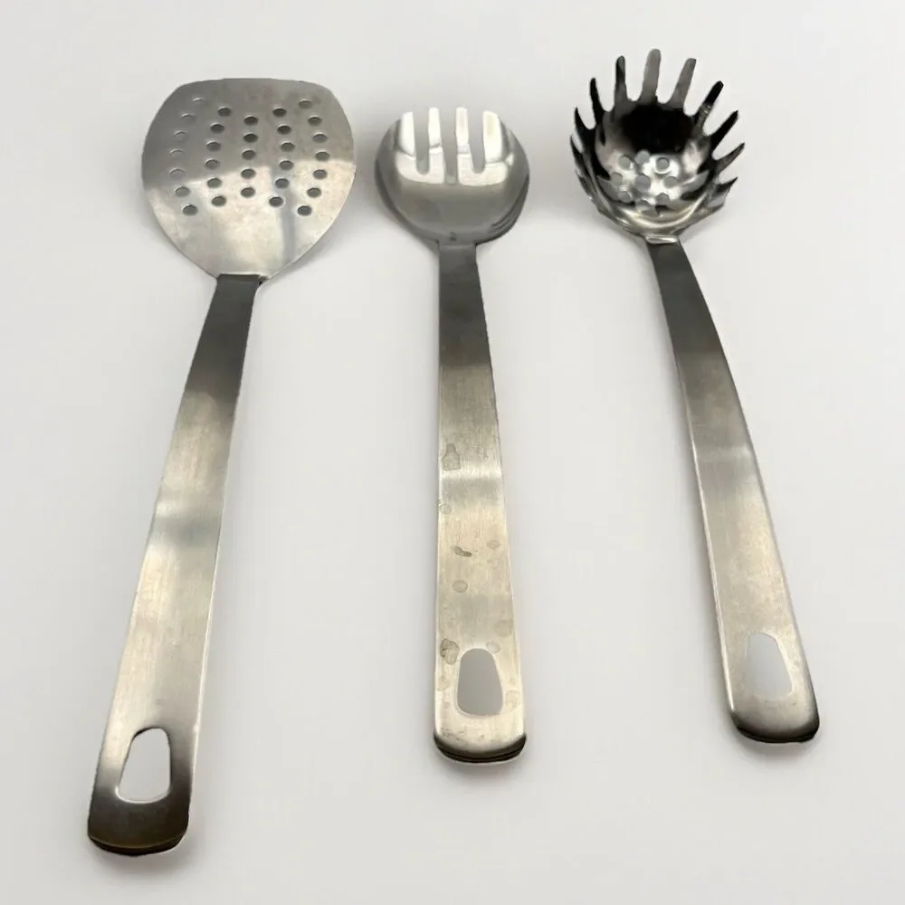 Williams Sonoma Stainless Steel Kitchen Utensil Set 3 Pasta Server Turner Fork